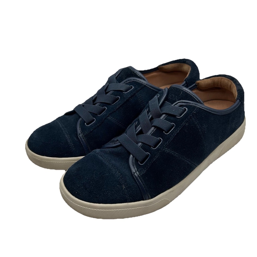 Vionic Shoes Women's 6.5 Suede Sneakers Navy Blue Orthotic Comfort Walking
